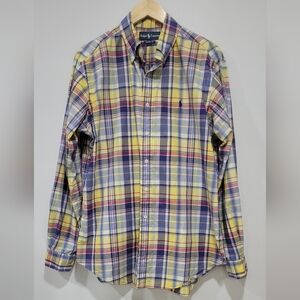Polo by Ralph Lauren Men's Multicolor Plaid Classic Fit Button Down Shirt Size L